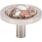 Vesta - FireSky Mohave Yellow Knob 1 9/16 Inch Brushed Satin Nickel Base - Brushed Satin Nickel