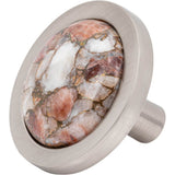 FireSky Mohave Yellow Knob 1 9/16 Inch Brushed Satin Nickel Base