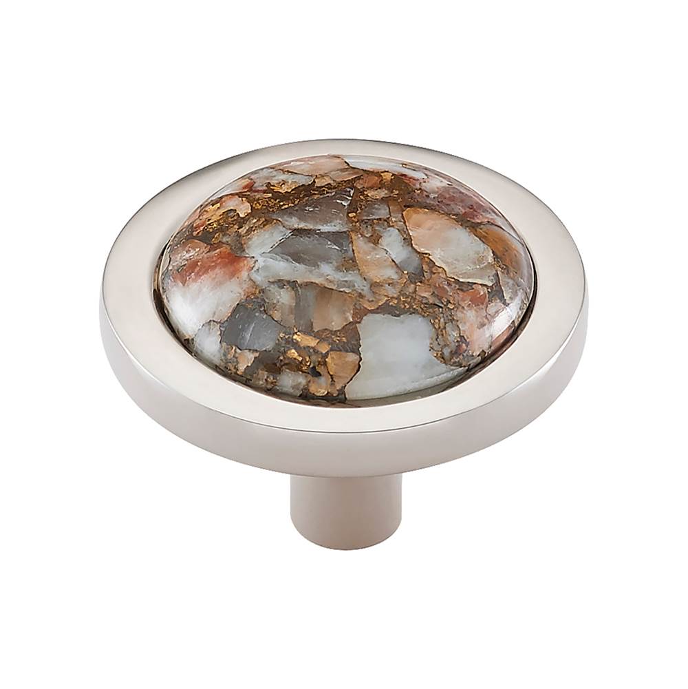 Vesta - FireSky Mohave Yellow Knob 1 9/16 Inch Polished Nickel Base - Polished Nickel