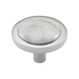 Vesta - FireSky Carrara White Knob 1 9/16 Inch Polished Chrome Base - Polished Chrome