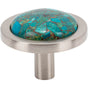 Vesta - FireSky Mohave Blue Knob 1 9/16 Inch Brushed Satin Nickel Base - Brushed Satin Nickel