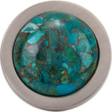 FireSky Mohave Blue Knob 1 9/16 Inch Brushed Satin Nickel Base