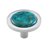 Vesta - FireSky Mohave Blue Knob 1 9/16 Inch Polished Chrome Base - Polished Chrome