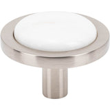 Vesta - FireSky Calacatta Gold Knob 1 9/16 Inch Brushed Satin Nickel Base - Brushed Satin Nickel