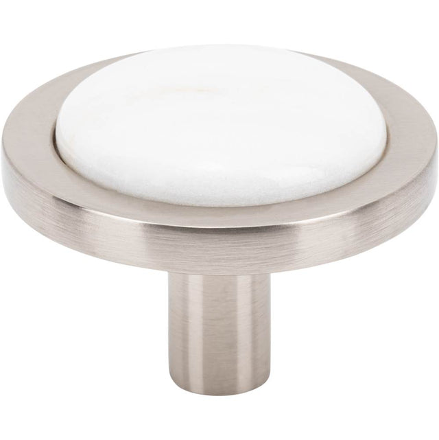 Vesta - FireSky Calacatta Gold Knob 1 9/16 Inch Brushed Satin Nickel Base - Brushed Satin Nickel