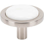 Vesta - FireSky Calacatta Gold Knob 1 9/16 Inch Brushed Satin Nickel Base - Brushed Satin Nickel