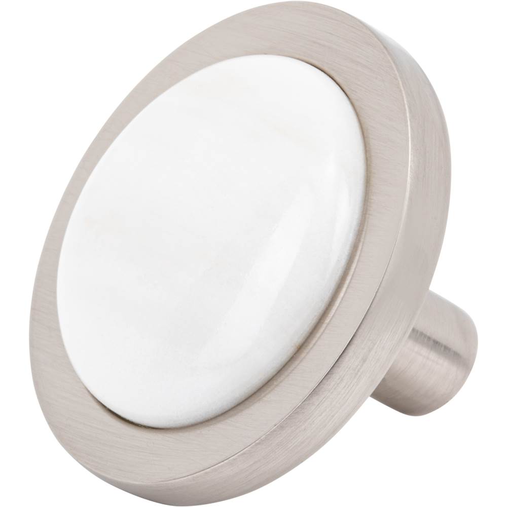 FireSky Calacatta Gold Knob 1 9/16 Inch Brushed Satin Nickel Base