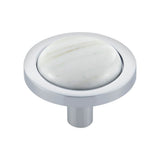 Vesta - FireSky Calacatta Gold Knob 1 9/16 Inch Polished Chrome Base - Polished Chrome