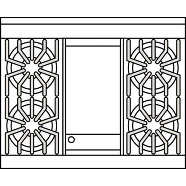 36''W./24''D. Gas Sealed Burner Range-4 Burners/Griddle-Antique Bronze