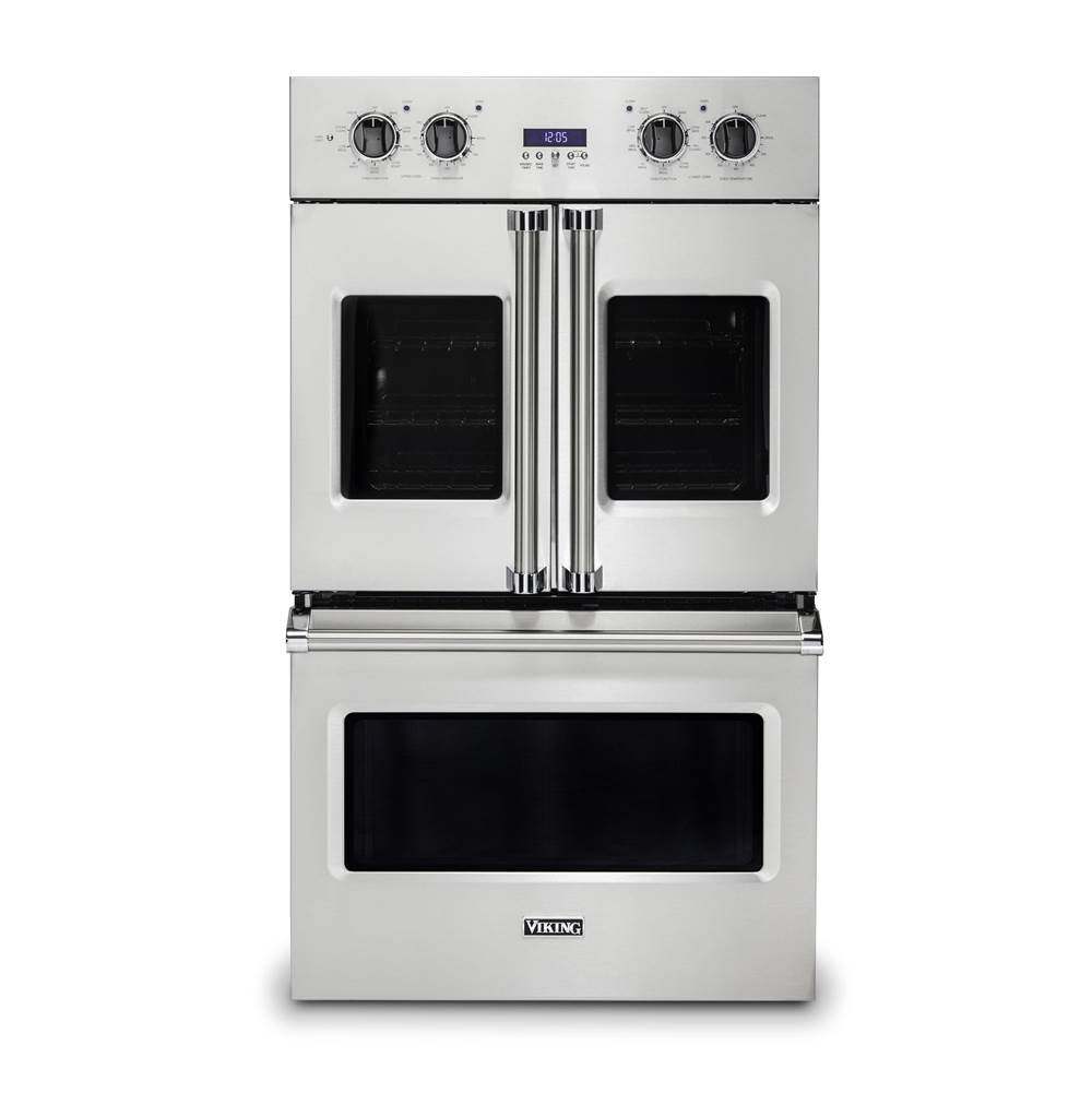 Viking - 30''W. French-Door Double Built-In Electric Thermal Convection Oven-Stainless - Stainless Steel