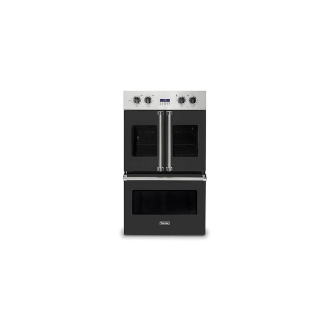 Viking - 30''W. French-Door Double Built-In Electric Thermal Convection Oven-Cast Black - Cast Black
