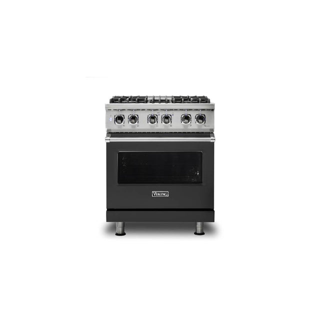 Viking - 30''W./24''D. Dual Fuel Self-Clean Sealed Burner Range-4 Burners-Cast Black-LP - Cast Black