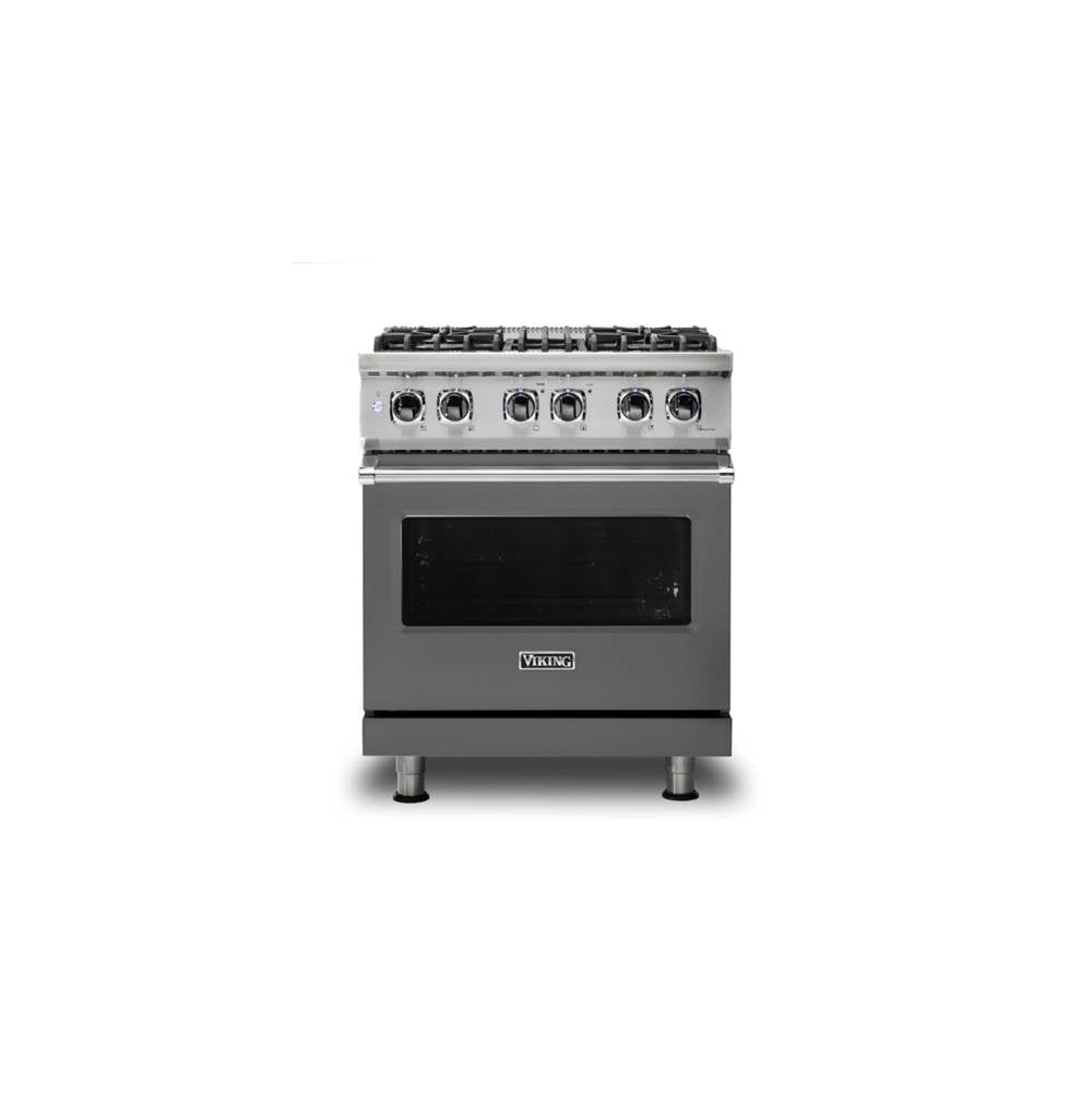 Viking - 30''W./24''D. Dual Fuel Self-Clean Sealed Burner Range-4 Burners-Damascus Grey-LP - Damascus Grey