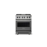 Viking - 30''W./24''D. Dual Fuel Self-Clean Sealed Burner Range-4 Burners-Damascus Grey-LP - Damascus Grey