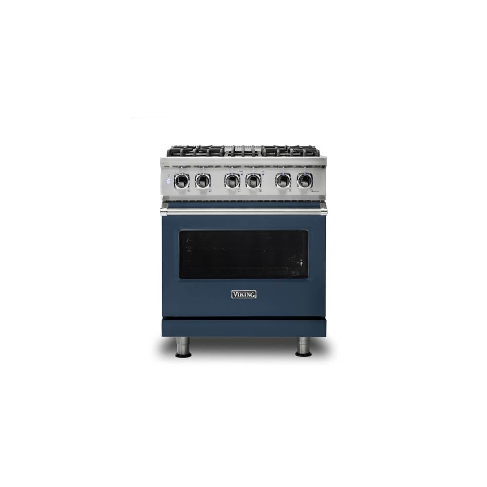 Viking - 30''W./24''D. Dual Fuel Self-Clean Sealed Burner Range-4 Burners-Slate Blue-LP - Slate Blue