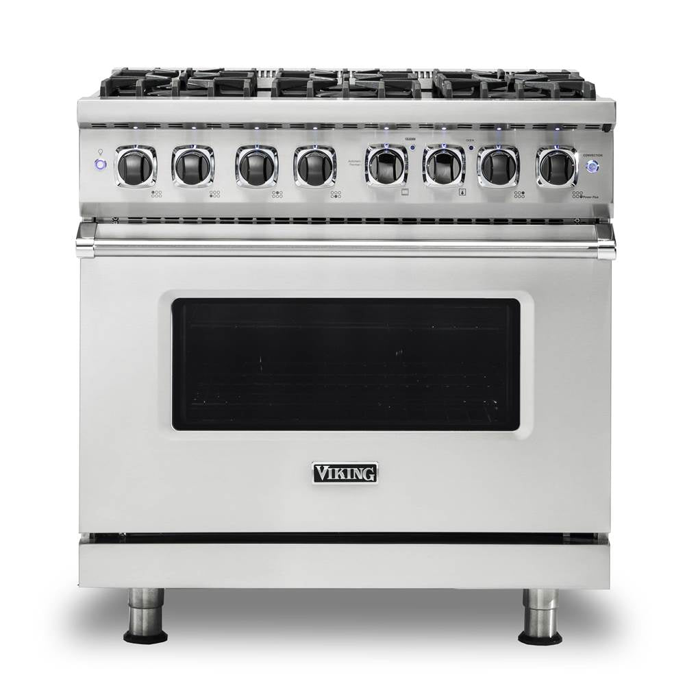 Viking - 36''W./24''D. Dual Fuel Self-Clean Sealed Burner Range-6 Burners-Stainless - Stainless Steel