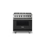 Viking - 36''W./24''D. Dual Fuel Self-Clean Sealed Burner Range-6 Burners-Cast Black-LP - Cast Black