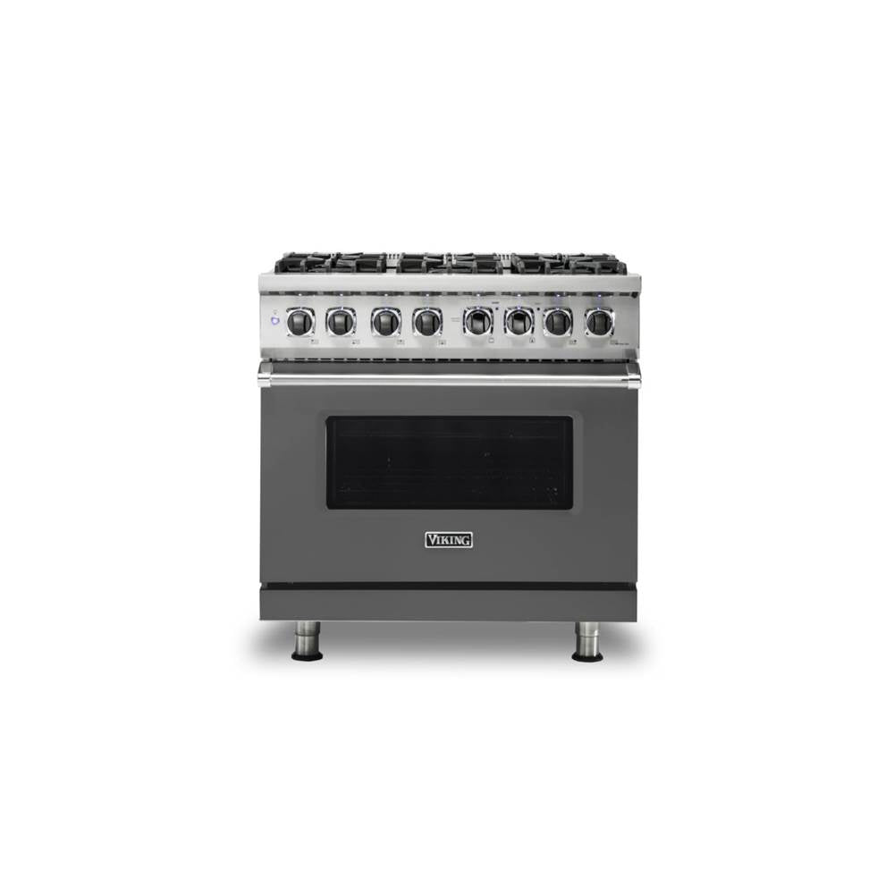 Viking - 36''W./24''D. Dual Fuel Self-Clean Sealed Burner Range-6 Burners-Damascus Grey-LP - Damascus Grey