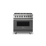 Viking - 36''W./24''D. Dual Fuel Self-Clean Sealed Burner Range-6 Burners-Damascus Grey-LP - Damascus Grey