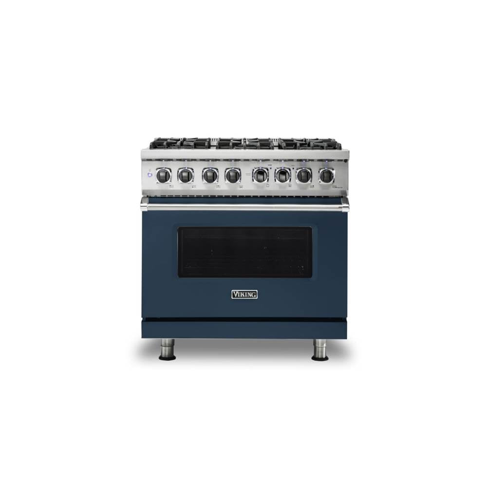 Viking - 36''W./24''D. Dual Fuel Self-Clean Sealed Burner Range-6 Burners-Slate Blue-LP - Slate Blue