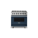 Viking - 36''W./24''D. Dual Fuel Self-Clean Sealed Burner Range-6 Burners-Slate Blue-LP - Slate Blue