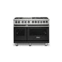 Viking - 48''W./24''D. Dual Fuel Self-Clean Sealed Burner Range-6 Burners/Griddle-Cast Black-LP - Cast Black