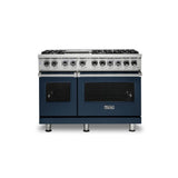 Viking - 48''W./24''D. Dual Fuel Self-Clean Sealed Burner Range-6 Burners/Griddle-Slate Blue-LP - Slate Blue