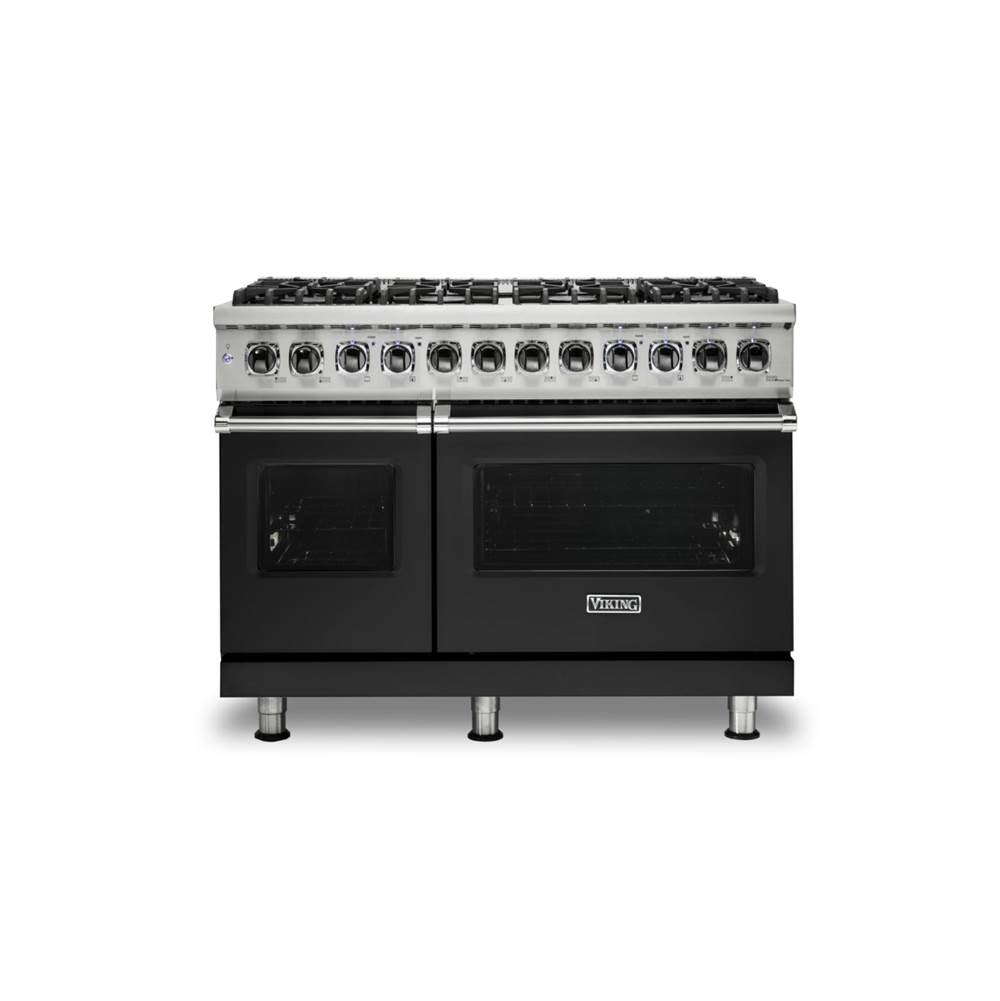 Viking - 48''W./24''D. Dual Fuel Self-Clean Sealed Burner Range-8 Burners-Cast Black-LP - Cast Black