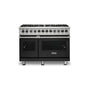 Viking - 48''W./24''D. Dual Fuel Self-Clean Sealed Burner Range-8 Burners-Cast Black-LP - Cast Black