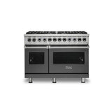 Viking - 48''W./24''D. Dual Fuel Self-Clean Sealed Burner Range-8 Burners-Damascus Grey-LP - Damascus Grey