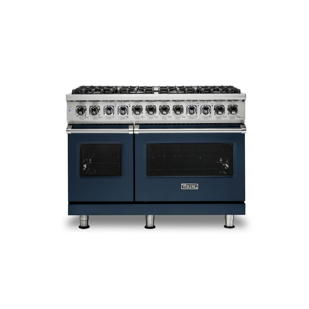 Viking - 48''W./24''D. Dual Fuel Self-Clean Sealed Burner Range-8 Burners-Slate Blue-LP - Slate Blue