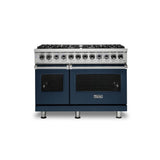 Viking - 48''W./24''D. Dual Fuel Self-Clean Sealed Burner Range-8 Burners-Slate Blue-LP - Slate Blue