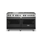 Viking - 60''W./24''D. Dual Fuel Self-Clean Sealed Burner Range-6 Burners/Griddle&Grill-Cast Black-LP - Cast Black