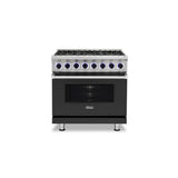 Viking - 36''W./24''D. Dual Fuel Sealed Burner Range-6 Burners-Cast Black - Cast Black