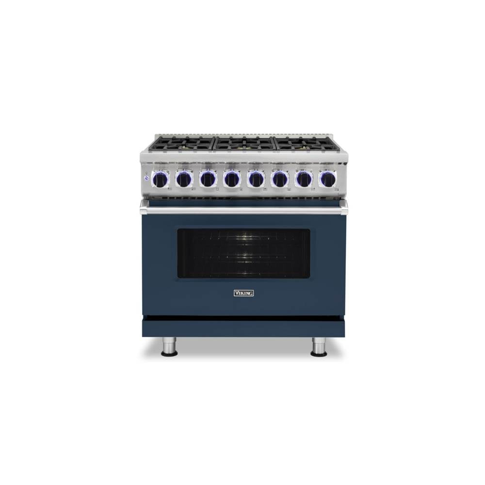 Viking - 36''W./24''D. Dual Fuel Sealed Burner Range-6 Burners-Slate Blue - Slate Blue