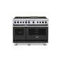 Viking - 48''W./24''D. Dual Fuel Sealed Burner Range-6 Burners/Griddle-Cast Black-LP - Cast Black