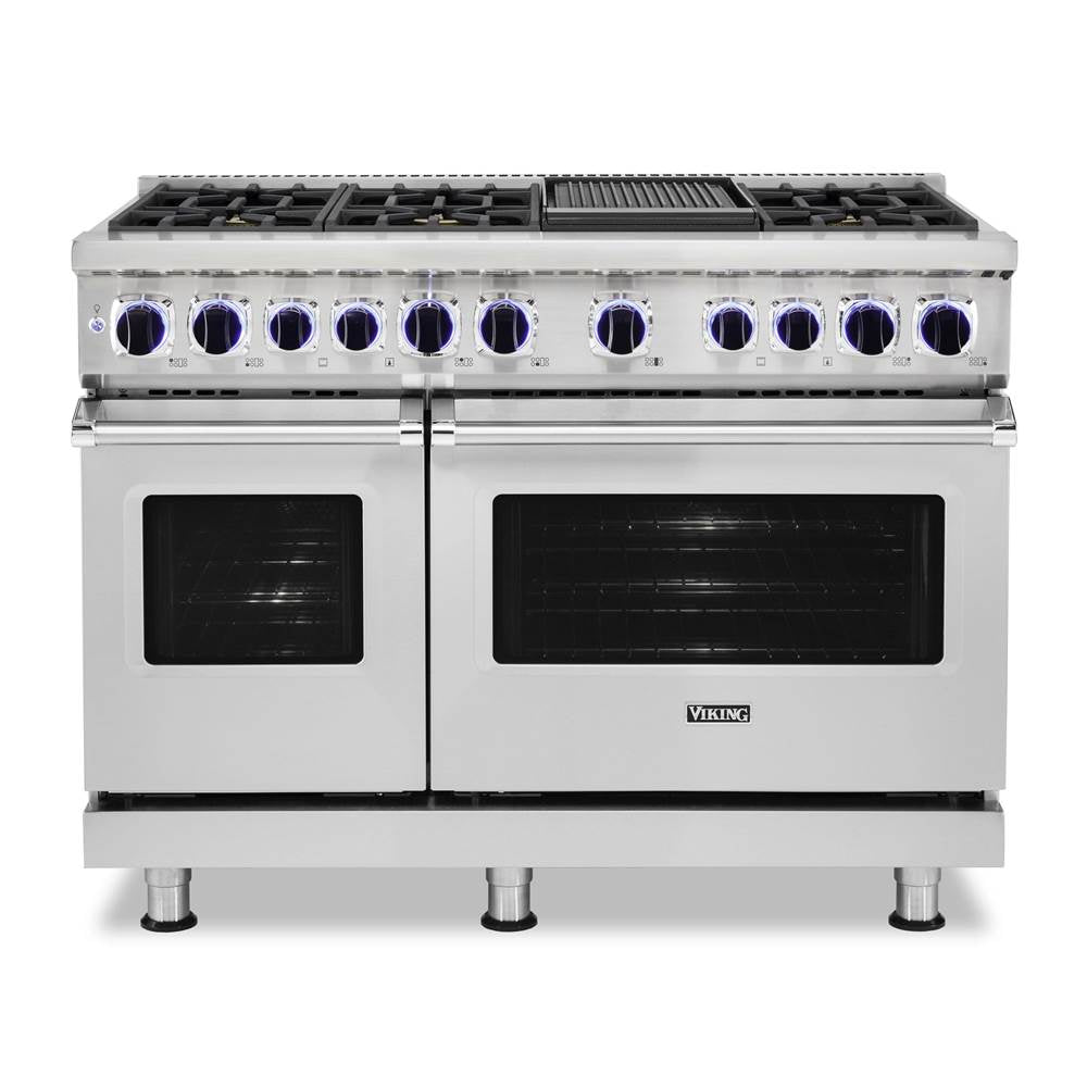 Viking - 48''W./24''D. Dual Fuel Sealed Burner Range-6 Burners/Griddle-Stainless-LP - Stainless Steel