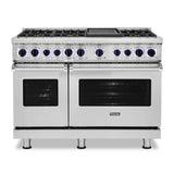 Viking - 48''W./24''D. Dual Fuel Sealed Burner Range-6 Burners/Griddle-Stainless-LP - Stainless Steel