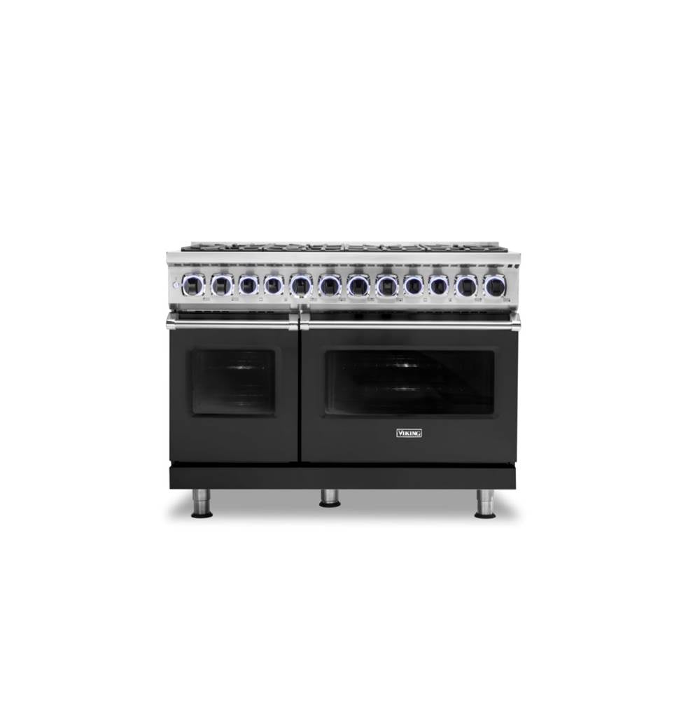 Viking - 48''W./24''D. Dual Fuel Sealed Burner Range-8 Burners-Cast Black-LP - Cast Black