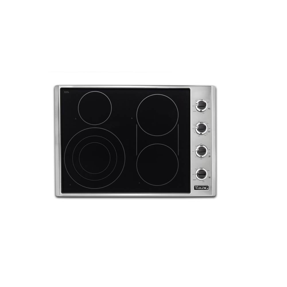 Viking - 30''W. Electric Radiant Cooktop-4 Burners-Stainless Black - Stainless Black