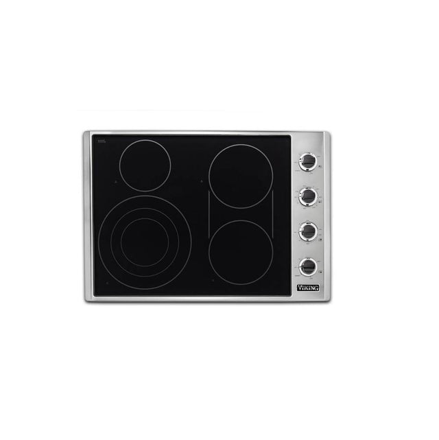 Viking - 30''W. Electric Radiant Cooktop-4 Burners-Stainless Black - Stainless Black