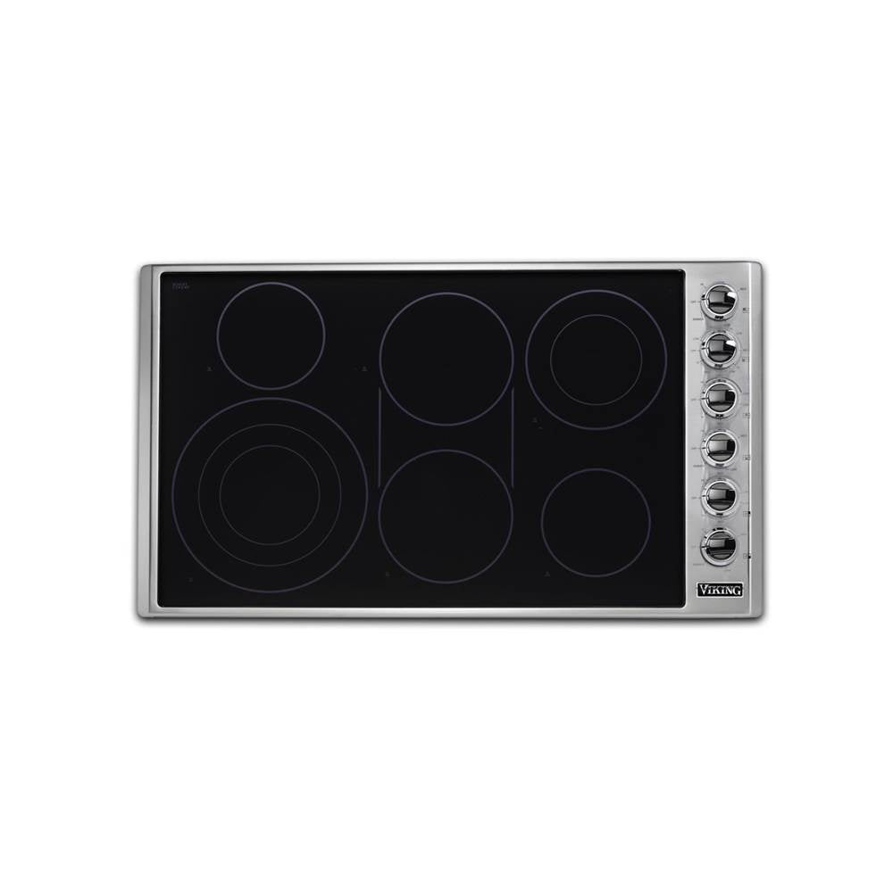 Viking - 36''W. Electric Radiant Cooktop-6 Burners-Stainless Black - Stainless Black