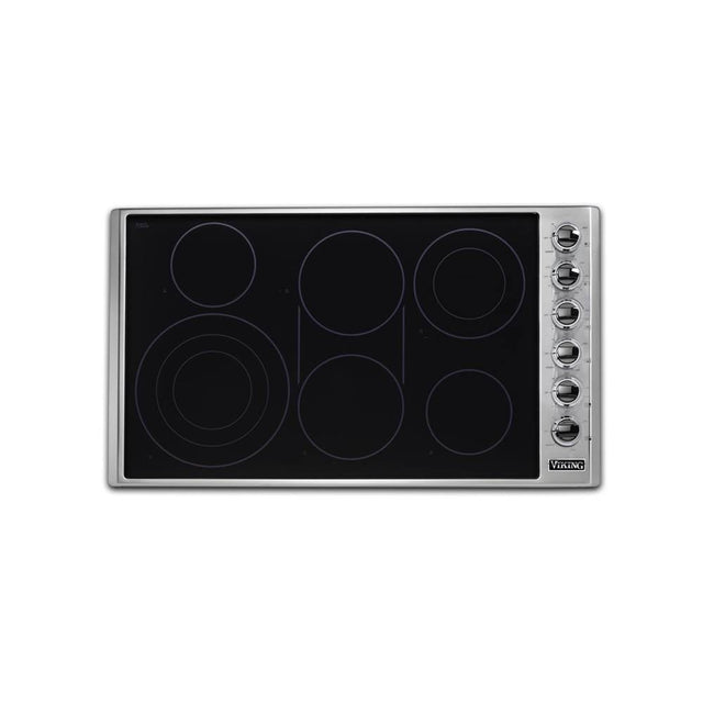 Viking - 36''W. Electric Radiant Cooktop-6 Burners-Stainless Black - Stainless Black