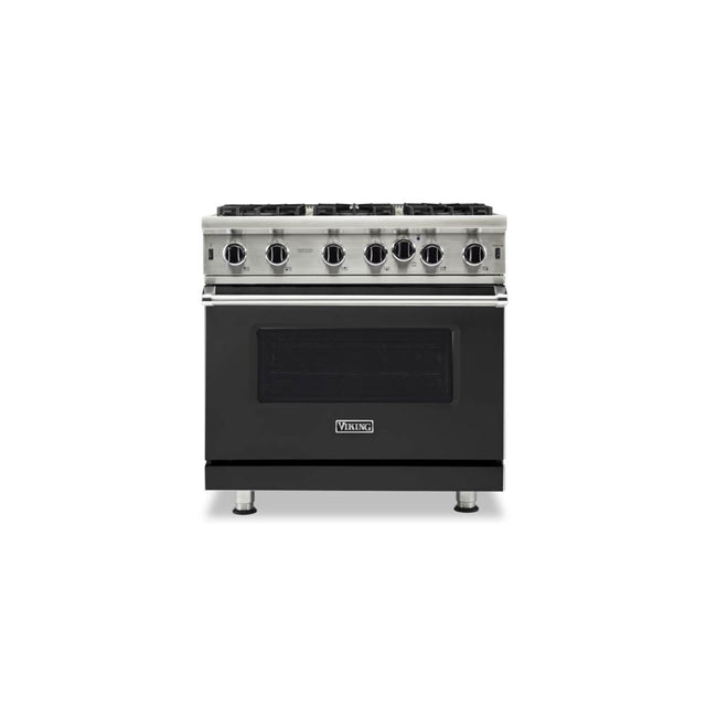 Viking - 36''W./24''D. Gas Open Burner Range-6 Burners-Cast Black- LP - Cast Black