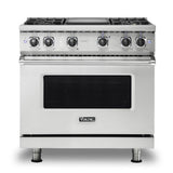 Viking - 36''W./24''D. Gas Sealed Burner Range-4 Burners/Griddle-Stainless - Stainless Steel