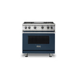 Viking - 36''W./24''D. Gas Sealed Burner Range-4 Burners/Griddle-Slate Blue-LP - Slate Blue