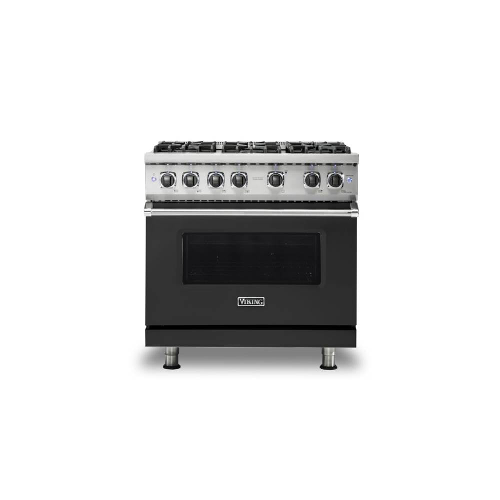 Viking - 36''W./24''D. Gas Sealed Burner Range-6 Burners-Cast Black - Cast Black