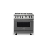 Viking - 36''W./24''D. Gas Sealed Burner Range-6 Burners-Damascus Grey-LP - Damascus Grey