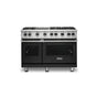 Viking - 48''W./24''D. Gas Sealed Burner Range-6 Burners/Griddle-Cast Black - Cast Black
