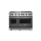 Viking - 48''W./24''D. Gas Sealed Burner Range-6 Burners/Griddle-Damascus Grey - Damascus Grey